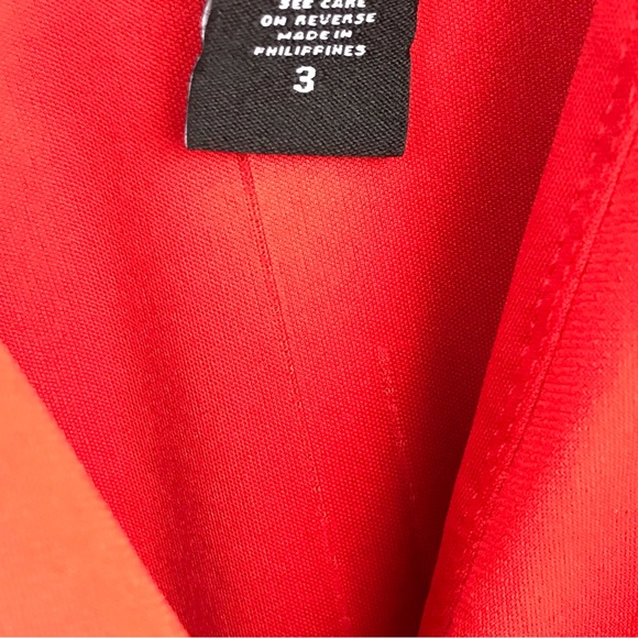 TORRID Plus Size 3 Red Long Top with Black Lace, Rushing, Wrap Neck, Holiday - Picture 8 of 9